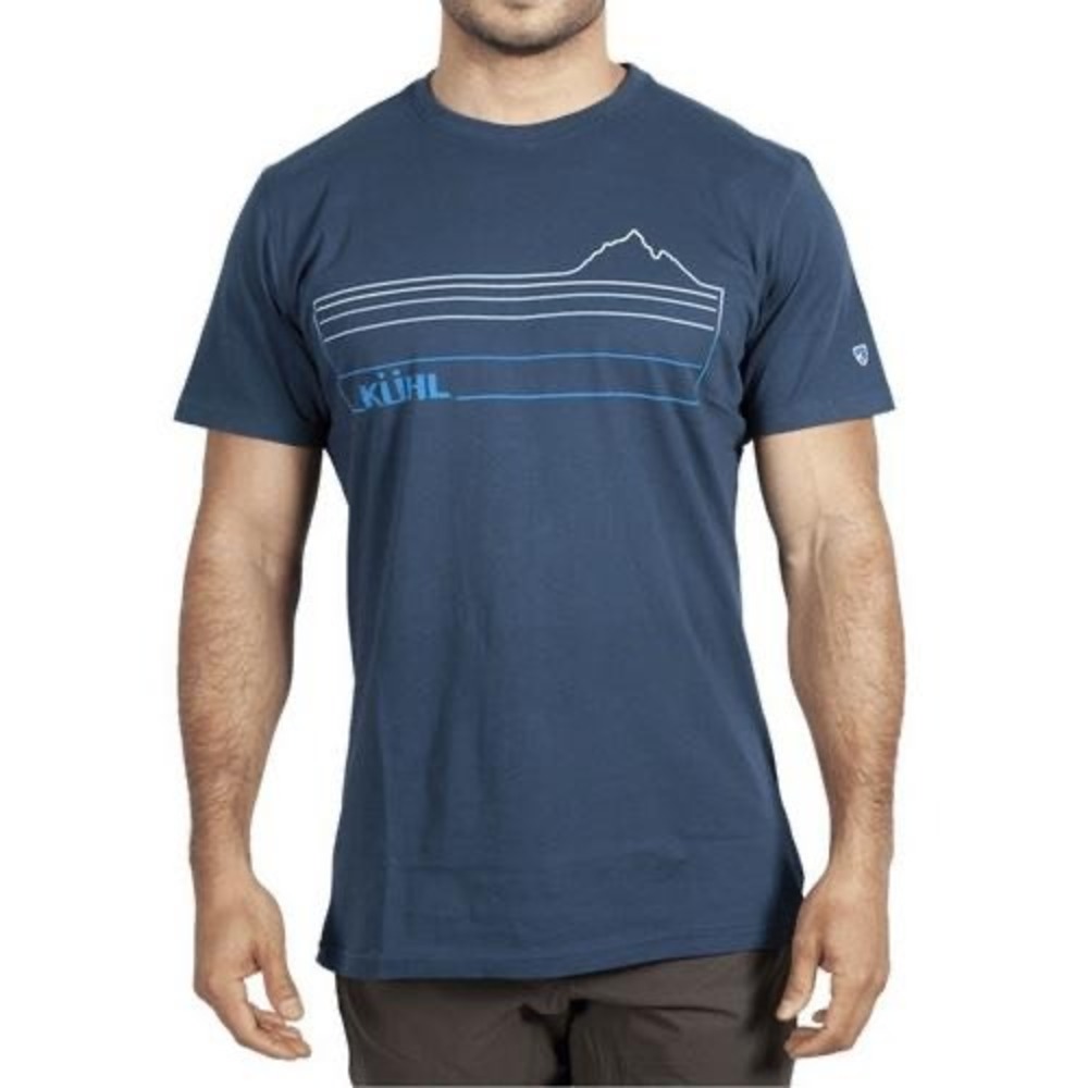 Kuhl Mountain Lines T-Shirt XXL Pirate Blue Organic Cotton